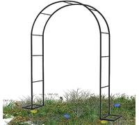 Steel Garden Arch, Weather-Resistant Metal Arbor, 1.2m to 3.5m Wide, Freestanding Trellis for Outdoor Decor, Black, W1.4m x H2.3m, Perfect for Climbing Plants and Flowers