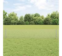 Steel Garden Fence 0.4m x 25m Silver Outdoor Fencing Panel Durable Easy Install