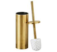 Steel Gold Brushed Toilet Cleaning Including Holder & Brush Strong Component & Quick Setups for Elegant Bathrooms Steel Toilet Brush