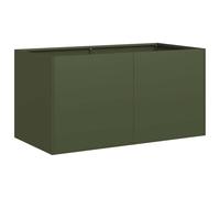 (steel/green, 80 x 40 x 40 cm) vidaXL Planter Outdoor Flower Pot Garden Raised Bed Patio Plant Pot Steel