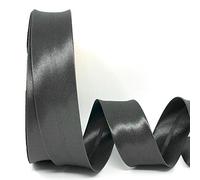Steel Grey Byetsa Satin Fold 30mm Bias Binding on a 25m Roll