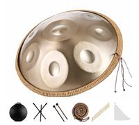 Steel Hand Drum 22 Inches 9 Notes 432Hz D Minor Handpan Drum Instrument Hand Pan Percussion Instruments With Handpan Bag,drumsticks,stand,Dust-Free Clothes,woven Rope(Golden spiral)