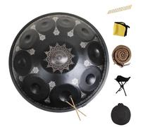 Steel Hand Drum Instrument - Harmonic Percussion Handpan in D Minor - Ideal for Camping, Meditation, and Yoga