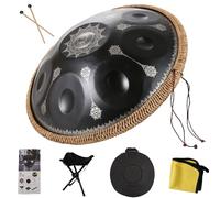 Steel Hand Drum Instrument - Harmonic Percussion Handpan in D Minor - Ideal for Camping, Meditation, and Yoga