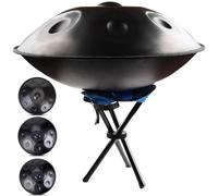 Steel Hand Pan Percussion Instruments - 22 In Tongue Drum 432Hz/440Hz Handpan Drum Sets For Sound Healing, Meditation And Yoga, 9/10/12 Note Hand Pan Instrument Handpan Drums For Adults(BLACK-10 NOTES