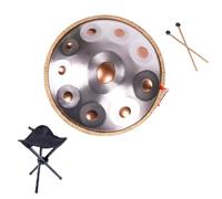 Steel Hand Pan Percussion Instruments 22 Inches Handpan Instrument Handpan Drum For Adults 440Hz/432Hz Tongue Drum, For Beginners Gift Kids Meditation With Soft Hand Pan Bag(432Hz,10Notes)