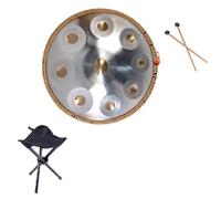 Steel Hand Pan Percussion Instruments 22 Inches Handpan Instrument Handpan Drum For Adults 440Hz/432Hz Tongue Drum, For Beginners Gift Kids Meditation With Soft Hand Pan Bag(432Hz,9Notes)
