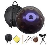 Steel Hand Pan Percussion Instruments, 9/10/12 Notes In D Kurd Minor Handpan Instrument Handpan Drum For Adults, With Hand Pan Bag, 2 Mallets And Drum Stand(Dark purple,10 notes(440HZ))