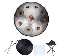 Steel Hand Pan Percussion Instruments, Handpan Drum Sets, D Minor 22 Inches Hand Drum Percussion Instrument With Drums Tripod, For Meditation Yoga Sound Healing(432Hz,9 notes)