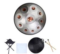 Steel Hand Pan Percussion Instruments, Handpan Drum Sets, D Minor Handpan Drum, 22 Inches Percussion Instrument With Drum Tripod, For Meditation Yoga Sound Healing(440HZ,10 notes)