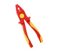 Steel Hand Pliers for Electrical, insulated flat, D | Contoured Handle Layout, Raised Hand Guards, Gripping and Cutting Functions for Common Wire-Work Tasks and Repairs