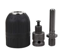 Steel Hand Tight Drill Chuck Adapter for Electric Wrench, 2-13 mm Clamping Range, 1/2-20UNF Thread Hammer Conversion Head Compatible with SDS, Three Jaw Chuck for Impact Wrench
