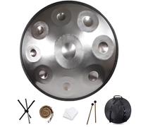 Steel Handpan Drum 22" 12 Notes D Minor Percussion Instrument for Adults and Children, 440Hz Tongue Drum
