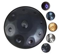 Steel Handpan Drum 9 Notes 432Hz/440Hz D Minor Scale Hand Drum Percussion Instrument with Carry Bag, Mallets, Handpan Stand and dust-free cloth(Black,440Hz)