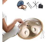Steel Handpan Drum D Minor, 22 Inch Hand Pan Percussion Instruments, 432Hz/440Hz Harmonic Hand Drum With Carry Bag, Handpan Instrument For Meditation Yoga Sound Healing(Gold,432HZ/10Note)