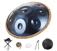 Steel Handpan Drum, D Minor 9/10/12 Notes, 22 Inch Steel Drum Percussion Instrument, Professional Handpan, with Carry Bag, 2 Hand Mallets, For Music Therapy, Meditation, Yoga(Blue,10,440Hz)