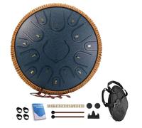 Steel Handpan Tongue Drum - 14 Inches 15 Notes Hand Drum Instrument, C/D Major Steel Handpan Percussion Instruments, For Musical Education Meditation Yoga(A,C major)