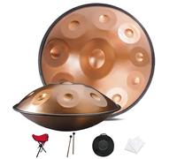 Steel Handpan Tongue Drum, 22 Inch 9/10/12 Notes Handpan Drum Percussion Instruments, Handpan Drums Instrument Sets, For Yoga, Meditation, Band Performances(C,10 notes(432Hz))