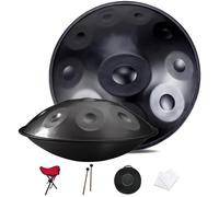 Steel Handpan Tongue Drum, 22 Inch 9/10/12 Notes Handpan Drum Percussion Instruments, Handpan Drums Instrument Sets, For Yoga, Meditation, Band Performances(D,10 notes(432Hz))