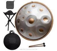 Steel Handpan Tongue Drum - 9/10/12 Notes D Kurd Minor Hand Drums, 22 Inches Handpan Instrument Hand Pan Drum For Adults, For Meditation Yoga Sound Healing(440Hz,12 notes)
