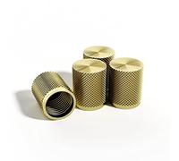 STEEL HAWK Precision CNC Machined Stainless Steel Tire Air Valve Caps, Wheel Tyre Stem Covers for Cars- 4 Pack - Gold