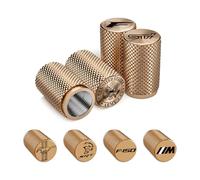 STEEL HAWK Tire Air Valve Caps - Precision CNC Machined Stainless Steel, Extended Knurled Design | Rust, Air Leak & Dust Proof Metal with O-Rubber Seal - Ideal for Vehicles - 4 Pack-PVD Rose Gold