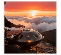 Steel Healing Sound Drum Handpan 22 Inches Drum Set, 440Hz 9/10/12 Notes Hand Drum Instrument, Have A More Harmonious And Resonant Sound(Grey,9)