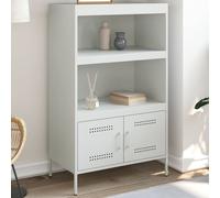 (black) vidaXL Highboard Sideboard Storage Side Cabinet Home Storage Cupboard Steel