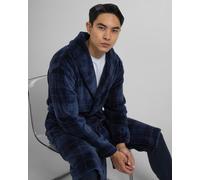 Steel & Jelly Canary - Check Supersoft Fleece Dressing Gown - Navy - L