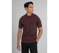 Steel & Jelly Men's Tarvin - Geo Texture Knitted Polo Shirt in Burgundy | Size: Medium Steel & Jelly Burgundy M