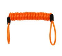 Steel Lanyard Spring Coil Wire Lock Safety Cable Lanyard Tether Orange 1.5m
