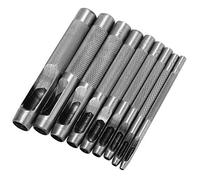 Steel Leather Hollow Punch Set Leather Hole Cutter Tools9Pcs Round Hollow Punch Set for Leather Watch Bands Belts 2.5-10mm Leather Tools