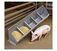 Steel Livestock Feeder Trough with Divider Grids, Durable Ground or Hanging Design for Efficient Animal Feeding in Farms and Stables