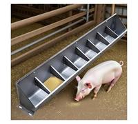 Steel Livestock Feeder Trough with Divider Grids, Durable Ground or Hanging Design for Efficient Animal Feeding in Farms and Stables