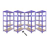 Steel & MDF Shelving Units 180cm - Blue Set Of Five T-Rax 90cm Corner by Raven