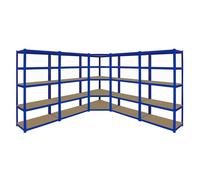 Steel & MDF Shelving Units 180cm - Blue Set Of Five T-Rax 90cm Corner by Raven