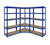 Steel & MDF Shelving Units 180cm - Blue Set Of Three T-Rax 90cm Corner by Raven