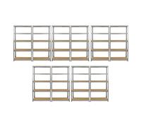 Steel & MDF Shelving Units 180cm - Silver Set Of Ten Galwix 90cm by Raven