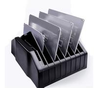 Steel Mesh Component Organizer Storage Box for Mobile Phone CPU Chips, 128x110x68mm, Black Plastic Electronic Parts Sorting Tray with Mult