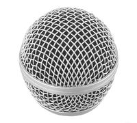 Steel Mesh Head Replacement for BetaFor 58A and Compatible Dynamic Microphones, Threaded Connection with Integrated Foam Windshield to Reduce Noise and Moisture (Silver)