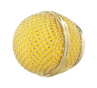 Steel Mesh Head Replacement for BetaFor 58A and Compatible Dynamic Microphones, Threaded Connection with Integrated Foam Windshield to Reduce Noise and Moisture (Gold)