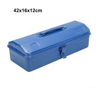 Steel Metal Tool Box with Metal Latches and Roller Handle for Organizing Tools in For Workshop, Garage, and Home (42x16x12cm)
