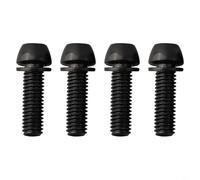 Steel Metric Bike Stem Bolts with Spacers M5 20mm M6 20mm Rust-Resistant Screws Silver Black Yellow Bright Color Easy Install for Handlebar Customization for Outdoor Use 4PCS(M6x20 black2)