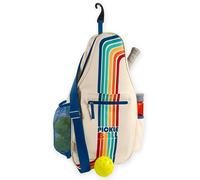 STEEL MILL AND CO. Unisex Pickleball Bag, Adjustable Sling Bag for Pickleball Paddle with Fence Hook and Waterbottle Holder, Pickleball Bags for Ladies and Men, Retro Stripe