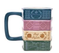 Steel Mill & Co 16 oz Ceramic Mug, Jane Austen Book Stack | Hand-Painted Literary Coffee Mug with Sculpted Book Design, Pride & Prejudice, Emma, Persuasion, and Sense & Sensibility