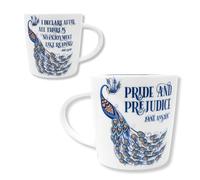 Steel Mill & Co Book Lovers Mug, Cute Coffee/Tea Ceramic Mug with Handle for Book Club, 14 oz Reading Themed Coffee Cup, Pride and Prejudice