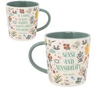 Steel Mill & Co Book Lovers Mug, Cute Coffee/Tea Ceramic Mug with Handle for Book Club, 14 oz Reading Themed Coffee Cup (Sense and Sensibility)