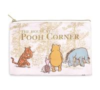 Steel Mill & Co Canvas Pencil Pouch, Zipper Bag for Purse and Cosmetics, 9.75" x 6.5" Cute Pen Case for Book Lovers (The House at Pooh Corner)