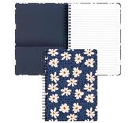 Steel Mill & Co Cute Mini Spiral Notebook, 8.25" x 6.25" Journal with Durable Hardcover and 160 Lined Pages (Leopard Daisy)