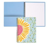 Steel Mill & Co Cute Mini Spiral Notebook, 8.25" x 6.25" Journal with Durable Hardcover and 160 Lined Pages (Sunflower)